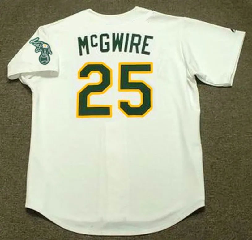 MARK McGWIRE Oakland Athletics 1989 Home Majestic Baseball Throwback Jersey 