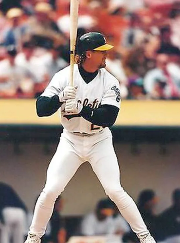 MARK McGWIRE Oakland Athletics 1989 Home Majestic Baseball Throwback Jersey 