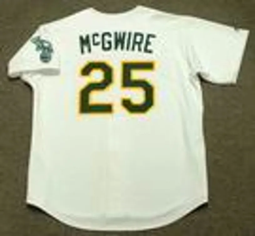 MARK McGWIRE Oakland Athletics 1989 Home Majestic Baseball Throwback Jersey 