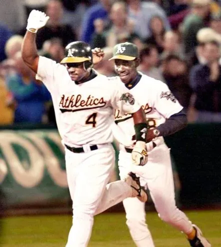 MIGUEL TEJADA Oakland Athletics 2002 Home Majestic Baseball Throwback Jersey 