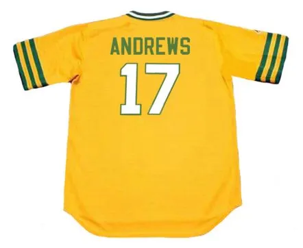 MIKE ANDREWS Oakland Athletics 1973 Majestic Cooperstown Throwback Baseball Jersey 