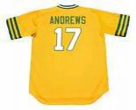 MIKE ANDREWS Oakland Athletics 1973 Majestic Cooperstown Throwback Baseball Jersey 