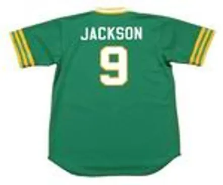 REGGIE JACKSON Oakland Athletics 1973 Away Majestic Baseball Throwback Jersey 