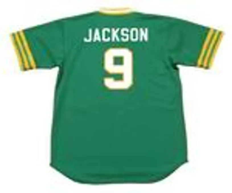 REGGIE JACKSON Oakland Athletics 1973 Away Majestic Baseball Throwback Jersey 