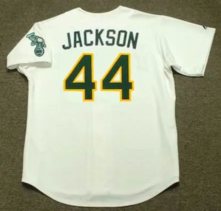 REGGIE JACKSON Oakland Athletics 1987 Home Majestic Baseball Throwback Jersey 