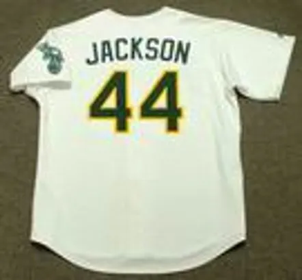 REGGIE JACKSON Oakland Athletics 1987 Home Majestic Baseball Throwback Jersey 