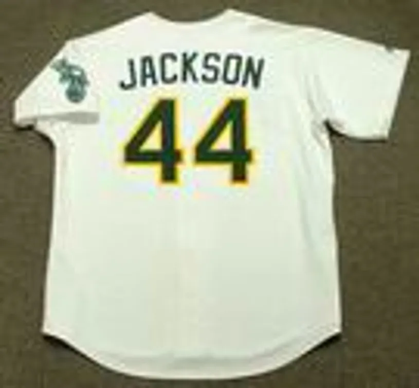REGGIE JACKSON Oakland Athletics 1987 Home Majestic Baseball Throwback Jersey 