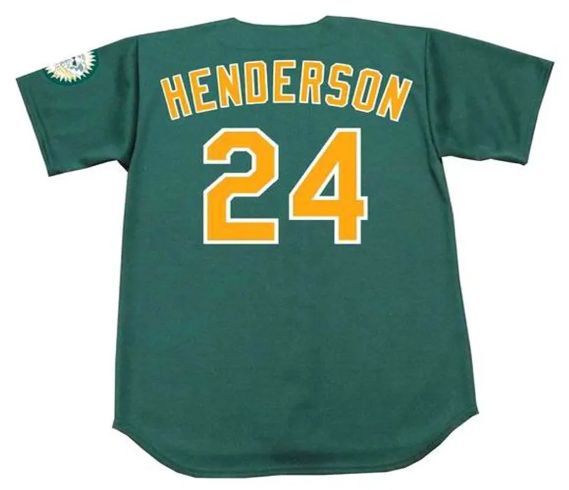 RICKEY HENDERSON Oakland Athletics 1995 Majestic Baseball Throwback Jersey 