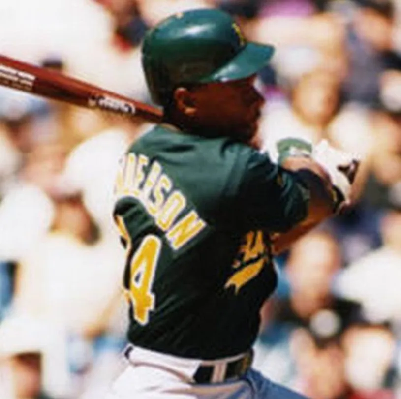 RICKEY HENDERSON Oakland Athletics 1995 Majestic Baseball Throwback Jersey 