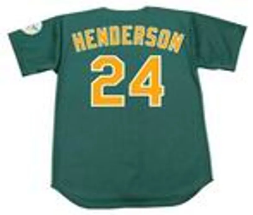 RICKEY HENDERSON Oakland Athletics 1995 Majestic Baseball Throwback Jersey 