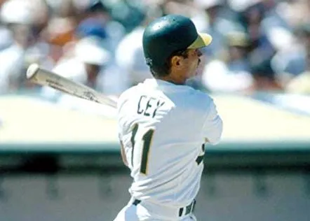 RON CEY Oakland Athletics 1987 Home Majestic Baseball Throwback Jersey 