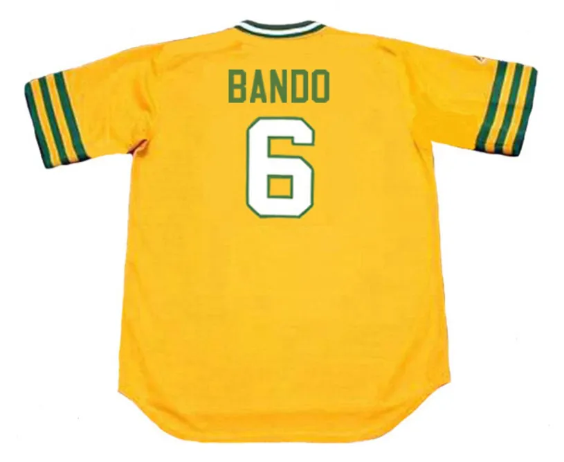 SAL BANDO Oakland Athletics 1973 Majestic Throwback Baseball Jersey 