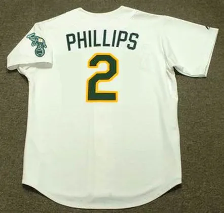 TONY PHILLIPS Oakland Athletics 1989 Home Majestic Baseball Throwback Jersey 