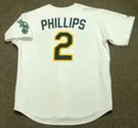 TONY PHILLIPS Oakland Athletics 1989 Home Majestic Baseball Throwback Jersey 