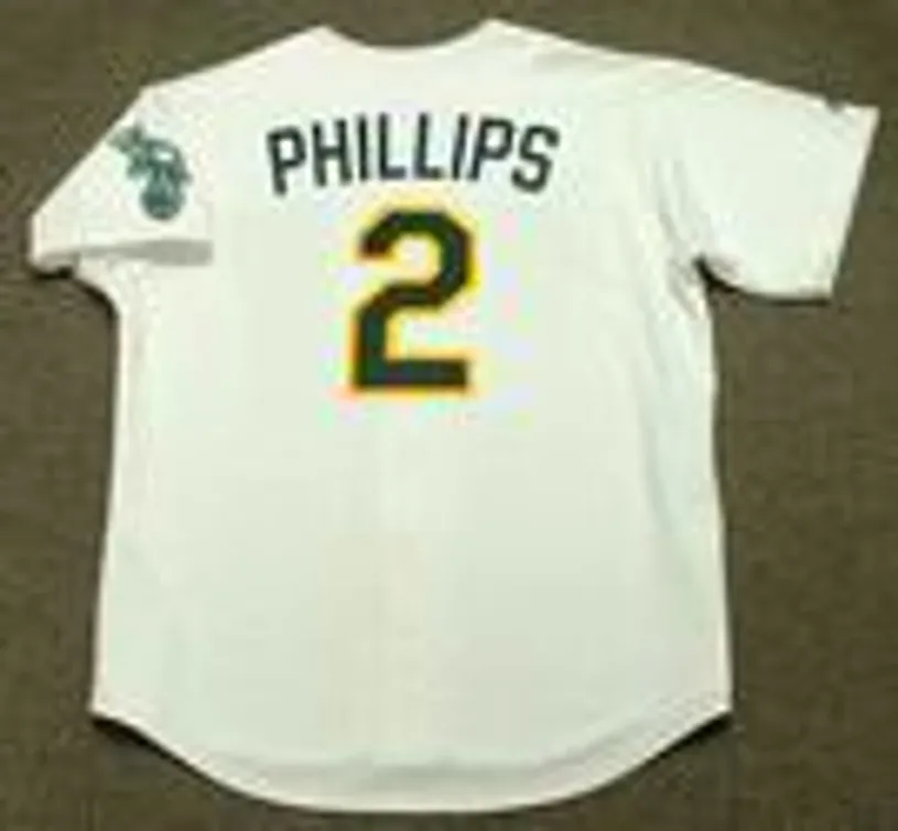 TONY PHILLIPS Oakland Athletics 1989 Home Majestic Baseball Throwback Jersey 