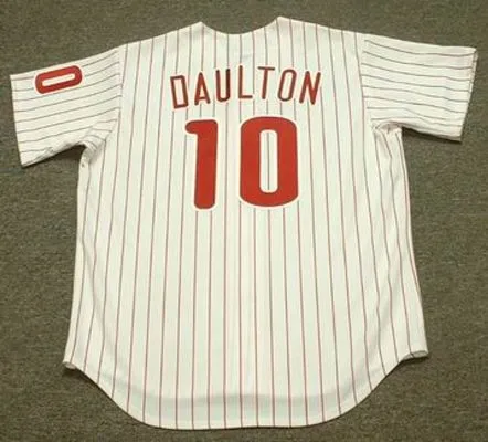 DARREN DAULTON Philadelphia Phillies 1993 Majestic Throwback Home Baseball Jersey 