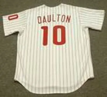 DARREN DAULTON Philadelphia Phillies 1993 Majestic Throwback Home Baseball Jersey 