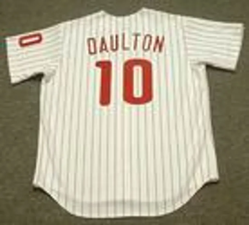 DARREN DAULTON Philadelphia Phillies 1993 Majestic Throwback Home Baseball Jersey 