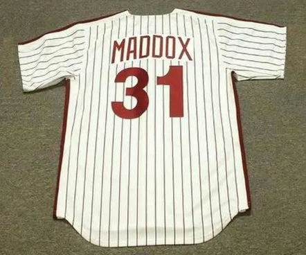 GARRY MADDOX Philadelphia Phillies 1980 Majestic Cooperstown Throwback Home Baseball Jersey 
