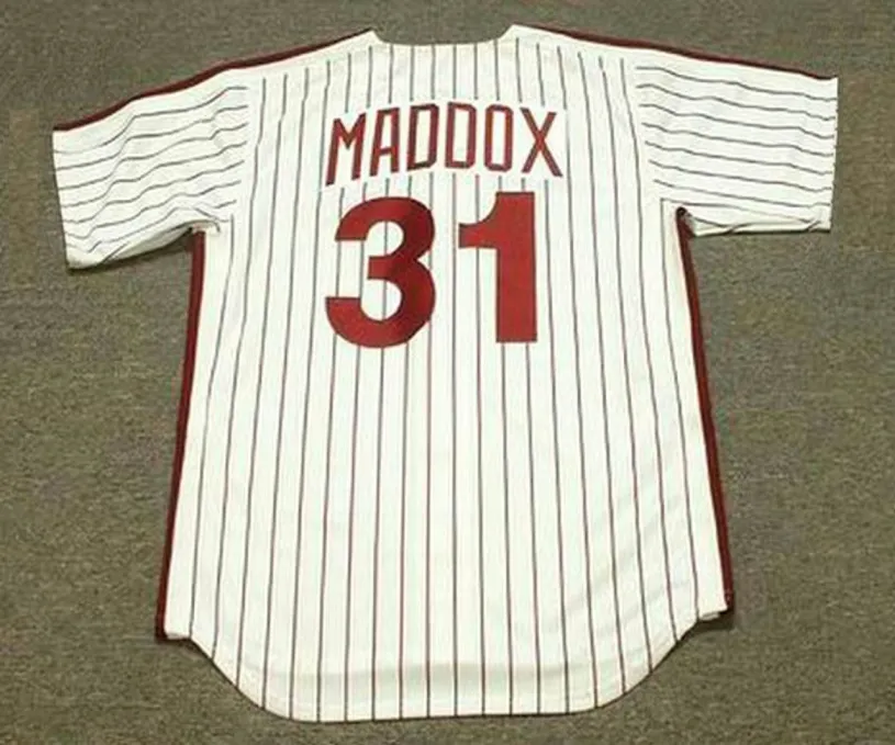 GARRY MADDOX Philadelphia Phillies 1980 Majestic Cooperstown Throwback Home Baseball Jersey 