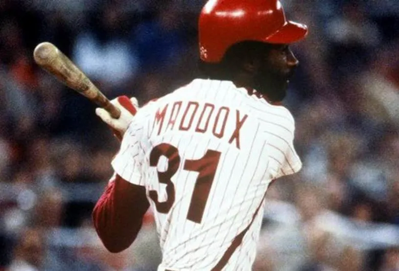 GARRY MADDOX Philadelphia Phillies 1980 Majestic Cooperstown Throwback Home Baseball Jersey 