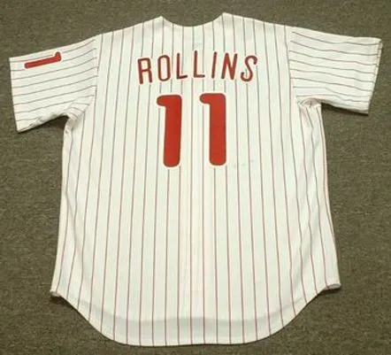 JIMMY ROLLINS Philadelphia Phillies 2006 Majestic Throwback Home Baseball Jersey 