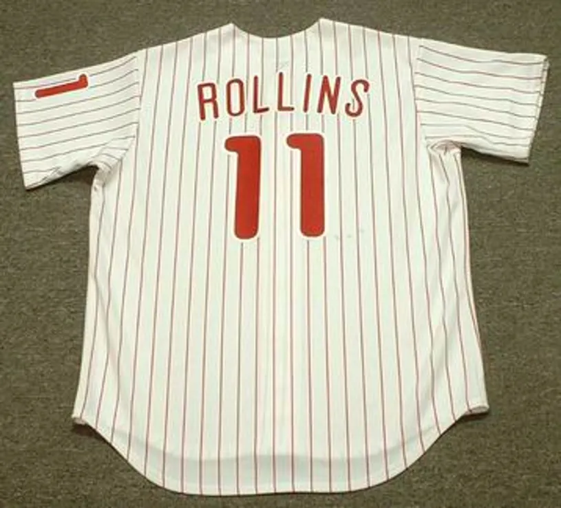 JIMMY ROLLINS Philadelphia Phillies 2006 Majestic Throwback Home Baseball Jersey 