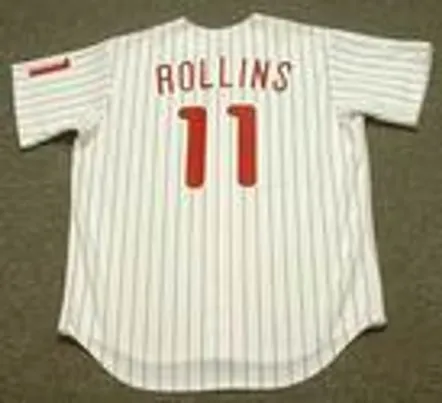 JIMMY ROLLINS Philadelphia Phillies 2006 Majestic Throwback Home Baseball Jersey 