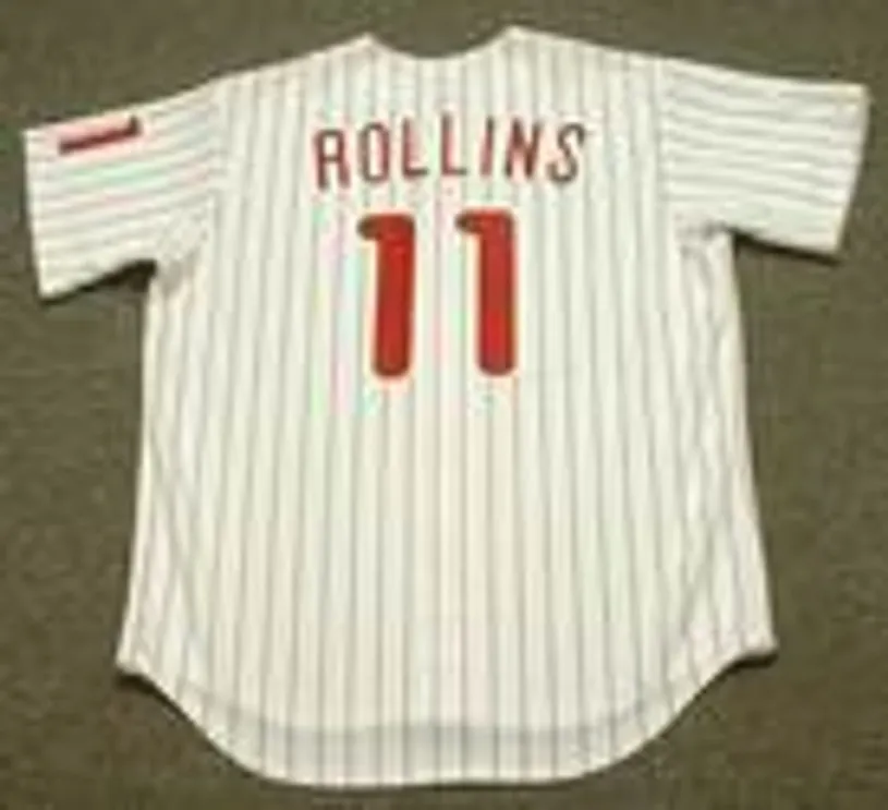 JIMMY ROLLINS Philadelphia Phillies 2006 Majestic Throwback Home Baseball Jersey 