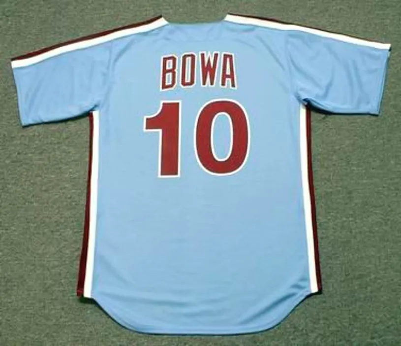 LARRY BOWA Philadelphia Phillies 1980 Majestic Cooperstown Throwback Away Baseball Jersey 