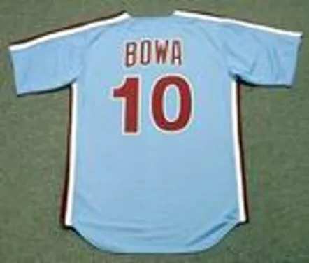 LARRY BOWA Philadelphia Phillies 1980 Majestic Cooperstown Throwback Away Baseball Jersey 