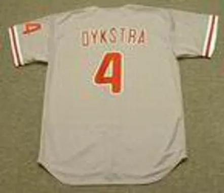 LENNY DYKSTRA Philadelphia Phillies 1993 Majestic Throwback Away Baseball Jersey 