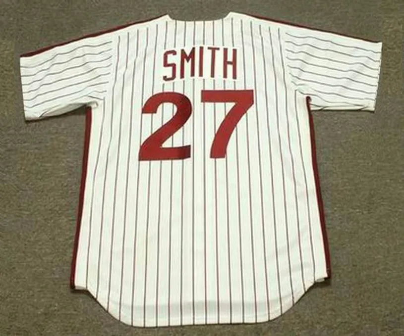 LONNIE SMITH Philadelphia Phillies 1980 Majestic Cooperstown Throwback Home Baseball Jersey 