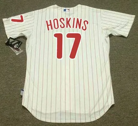 RHYS HOSKINS Philadelphia Phillies Majestic Home “Cool Base” Authentic Baseball Jersey 
