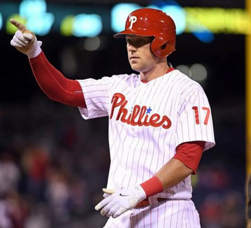 RHYS HOSKINS Philadelphia Phillies Majestic Home “Cool Base” Authentic Baseball Jersey 