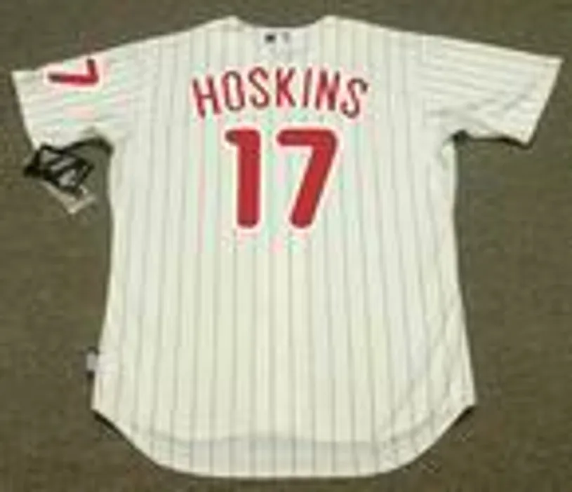 RHYS HOSKINS Philadelphia Phillies Majestic Home “Cool Base” Authentic Baseball Jersey 
