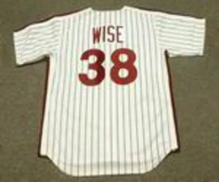 RICK WISE Philadelphia Phillies 1971 Majestic Cooperstown Throwback Home Baseball Jersey 
