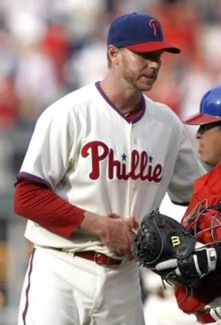 ROY HALLADAY Philadelphia Phillies 2010 Alternate Majestic “Cool Base” Authentic Throwback Baseball Jersey 