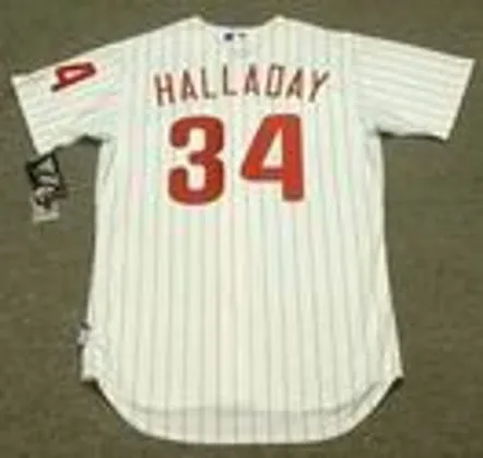 ROY HALLADAY Philadelphia Phillies 2010 Home Majestic “Cool Base” Authentic Throwback Baseball Jersey 
