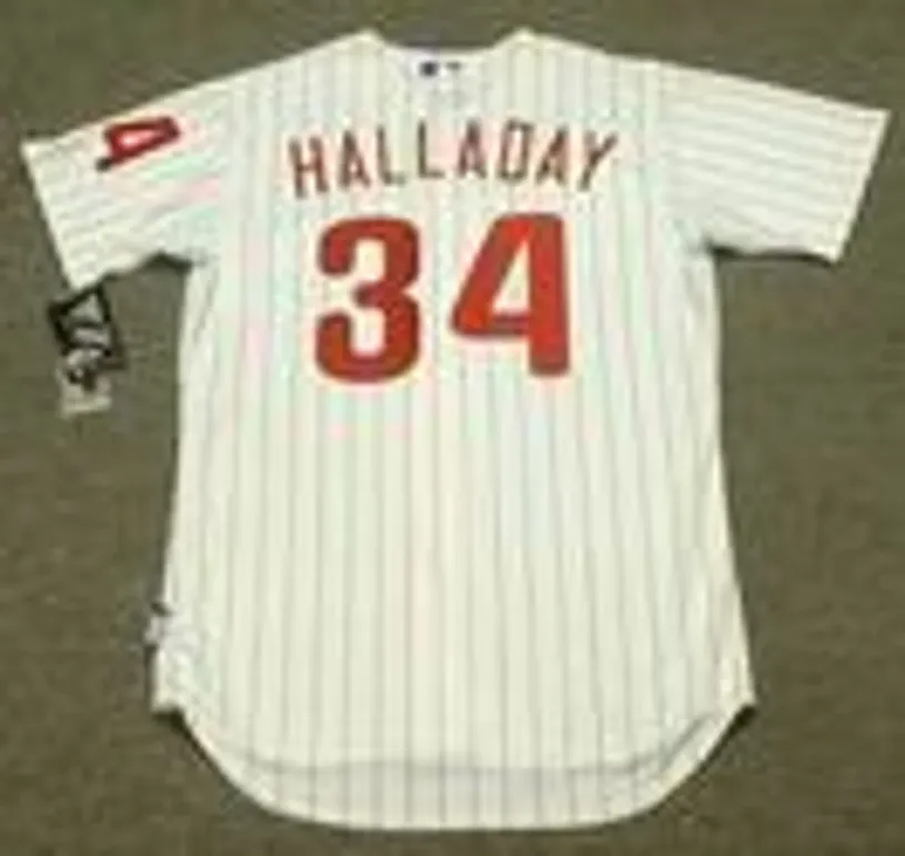 ROY HALLADAY Philadelphia Phillies 2010 Home Majestic “Cool Base” Authentic Throwback Baseball Jersey 