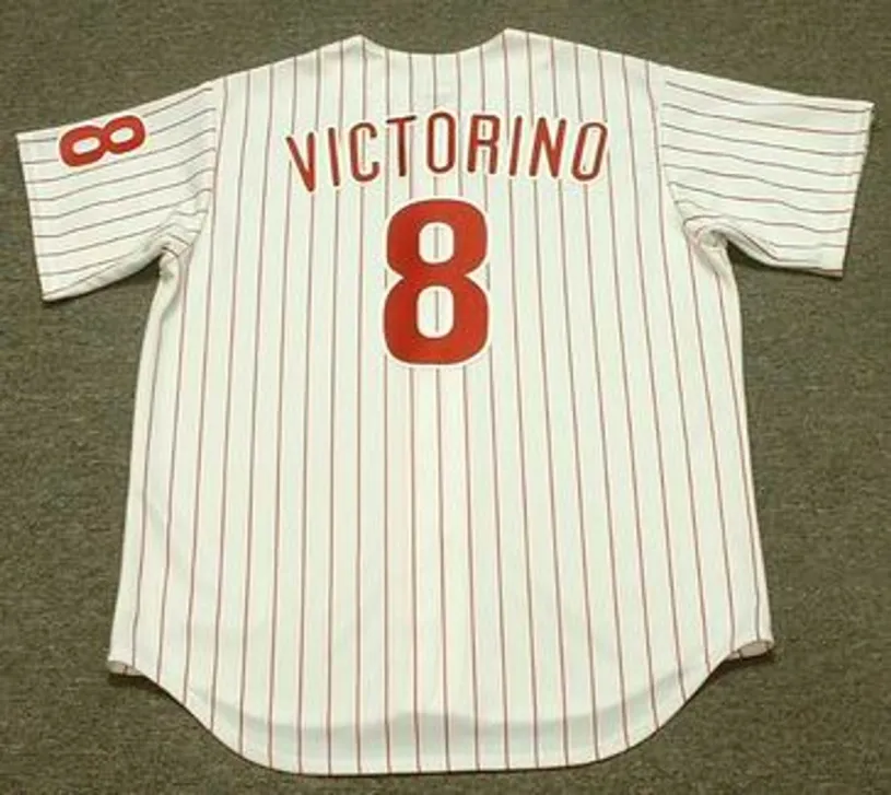 SHANE VICTORINO Philadelphia Phillies 2010 Majestic Throwback Home Baseball Jersey 