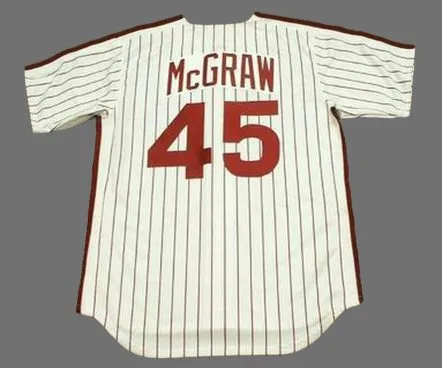 TUG McGRAW Philadelphia Phillies 1980 Majestic Cooperstown Throwback Home Baseball Jersey 