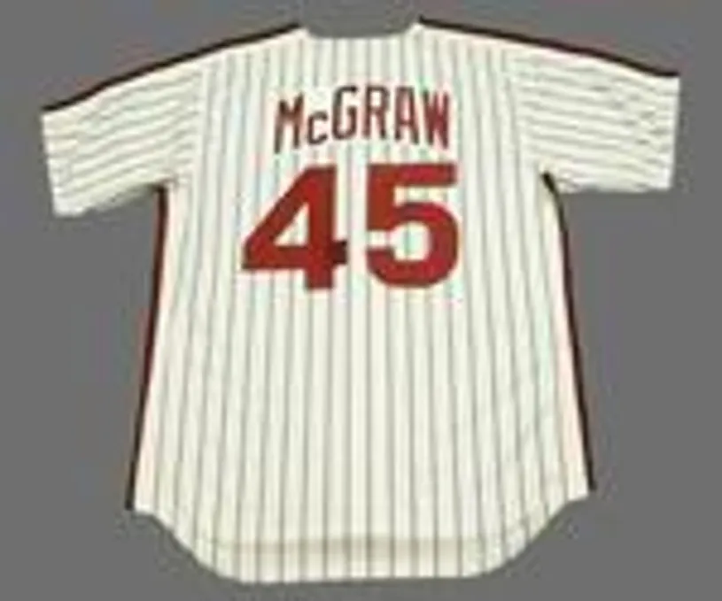 TUG McGRAW Philadelphia Phillies 1980 Majestic Cooperstown Throwback Home Baseball Jersey 