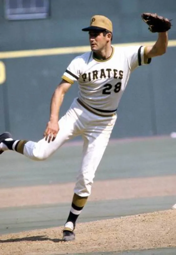 STEVE BLASS Pittsburgh Pirates 1971 Home Majestic Throwback Baseball Jersey 