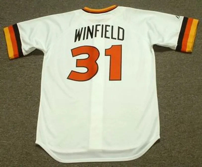 DAVE WINFIELD San Diego Padres 1980 Majestic Cooperstown Throwback Home Baseball Jersey 