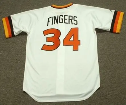 ROLLIE FINGERS San Diego Padres 1980 Majestic Cooperstown Throwback Home Baseball Jersey 