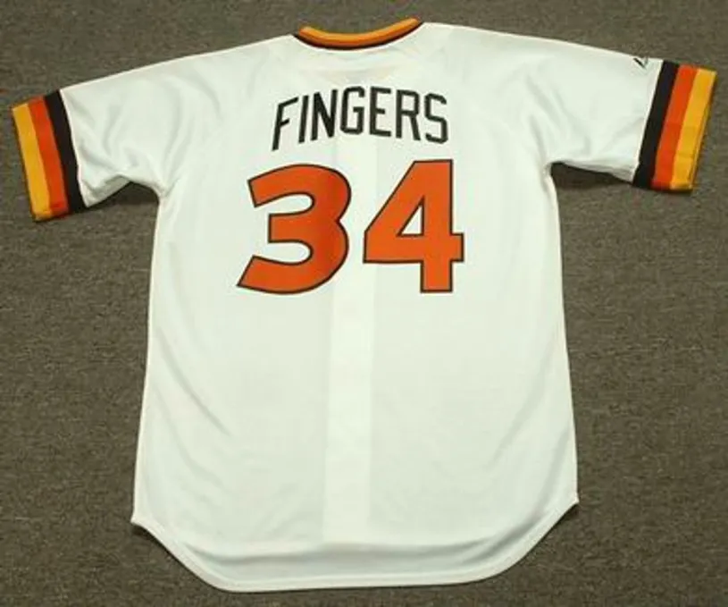 ROLLIE FINGERS San Diego Padres 1980 Majestic Cooperstown Throwback Home Baseball Jersey 