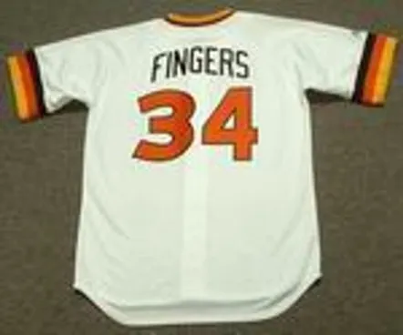 ROLLIE FINGERS San Diego Padres 1980 Majestic Cooperstown Throwback Home Baseball Jersey 