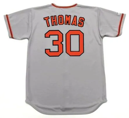 DERREL THOMAS San Francisco Giants 1975 Majestic Cooperstown Away Baseball Jersey 