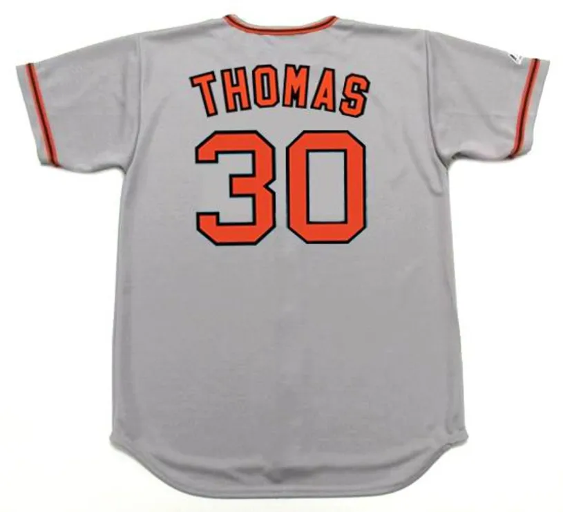 DERREL THOMAS San Francisco Giants 1975 Majestic Cooperstown Away Baseball Jersey 